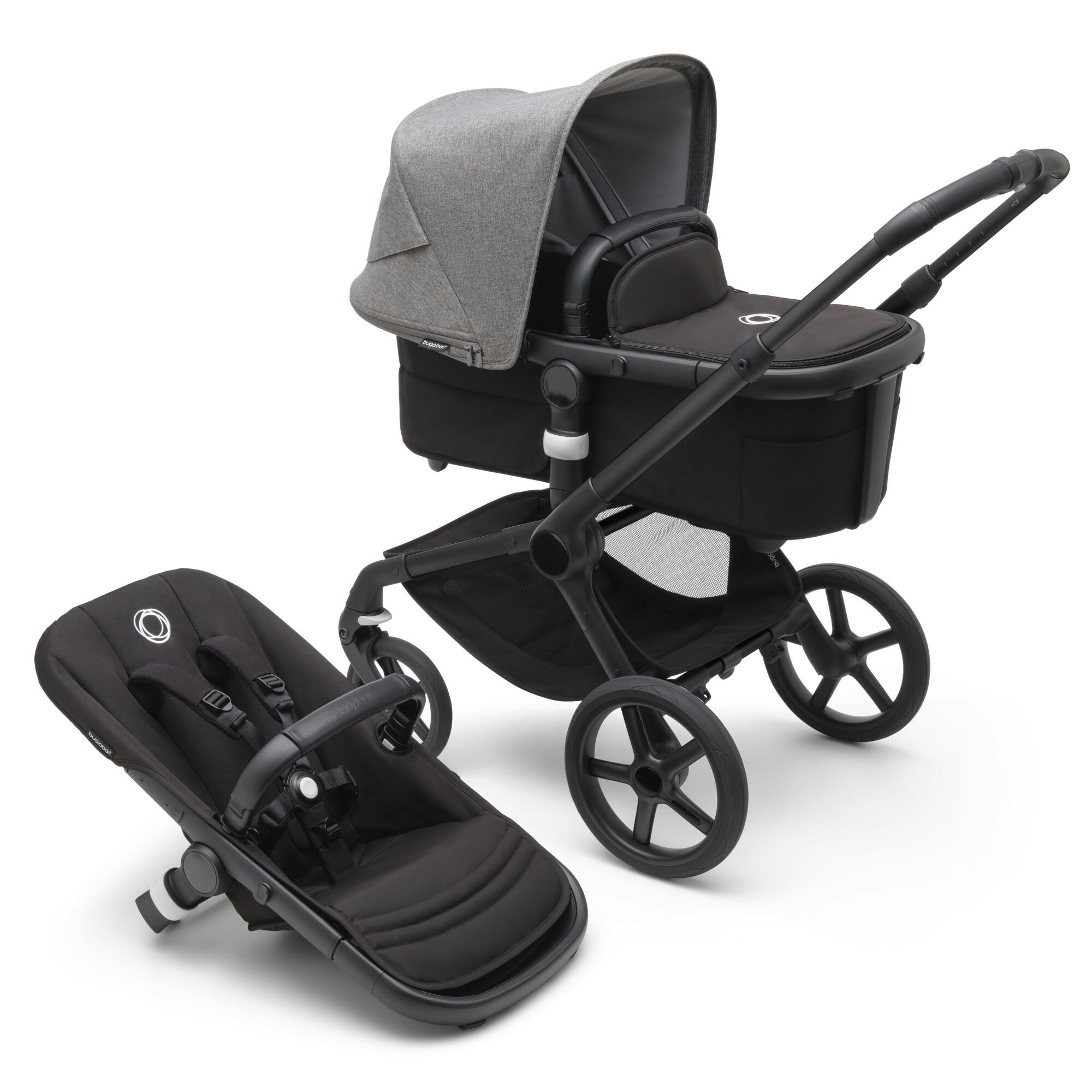 Bugaboo Fox 5 Black Midnight Black Grey Melange