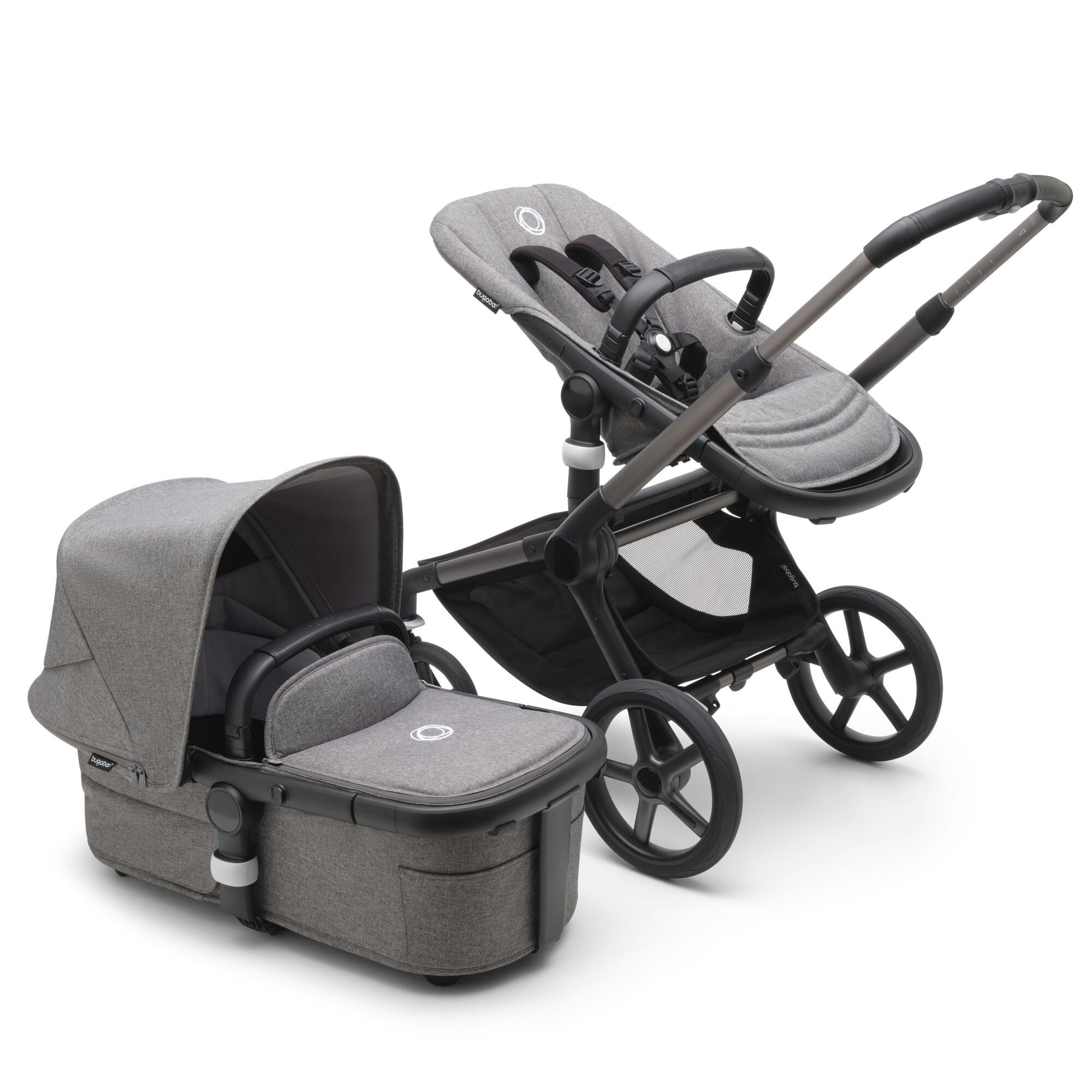 Bugaboo Fox 5 Graphite Grey Melange + Turtle Air Babyskydd + Adapter