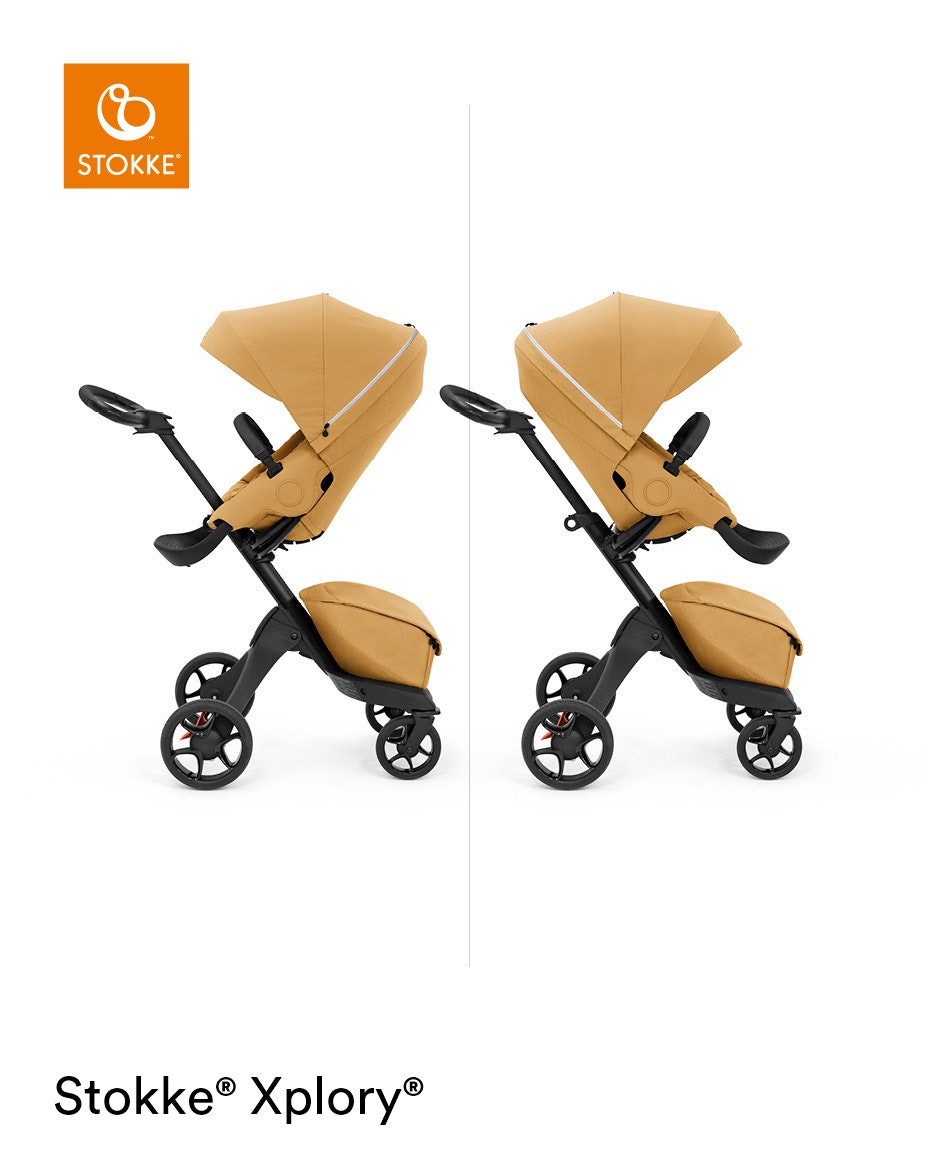 Stokke Xplory X Golden Yellow Sittvagn Barnvagn Klapvogn Stroller