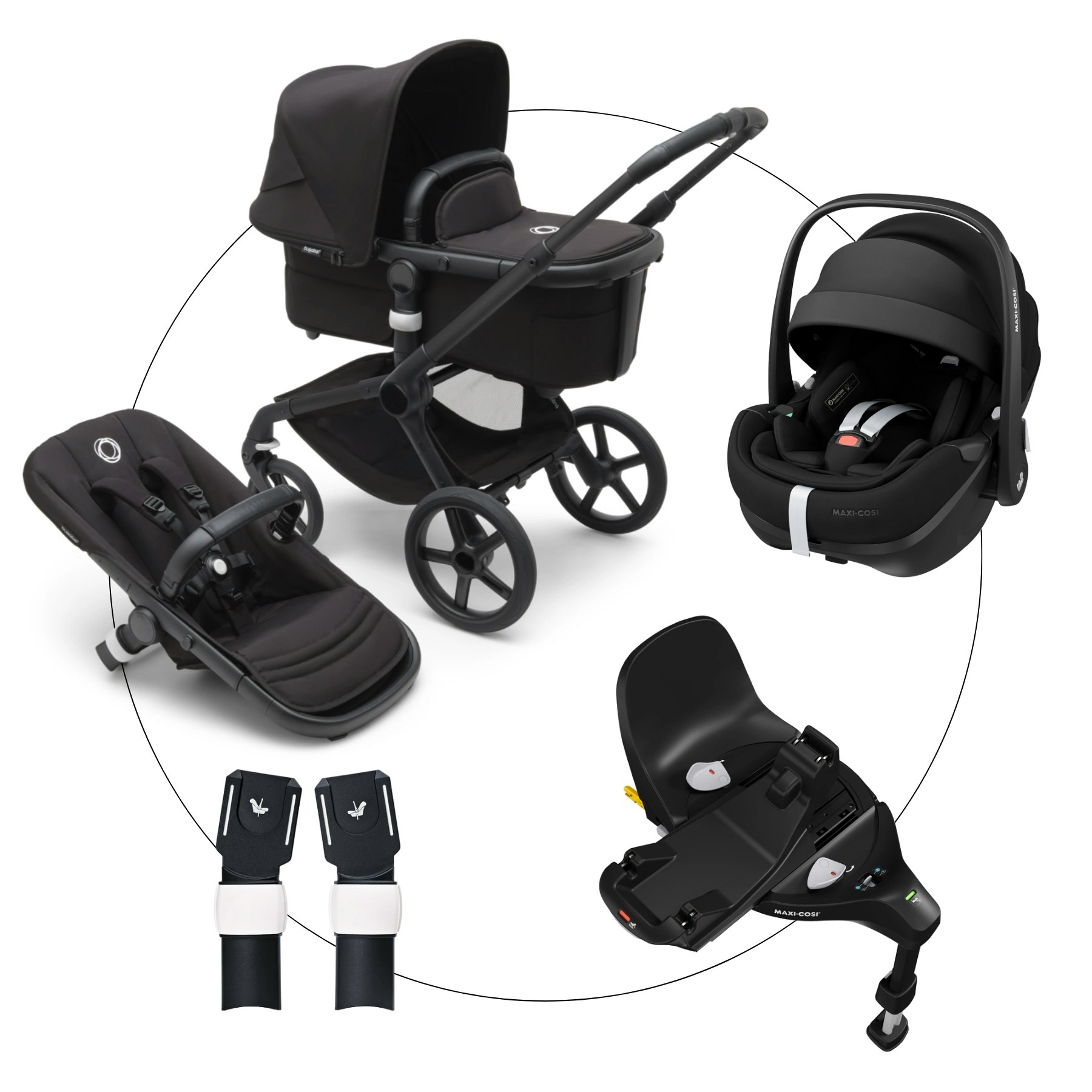 Bugaboo Fox 5 Barnvagn 4 in 1 Barnvagnspaket Babyskydd Isofix bas Adapter