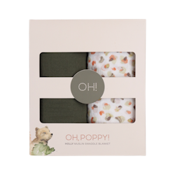 Oh Poppy Swaddle filtar Muslinfiltar Grön och Beige