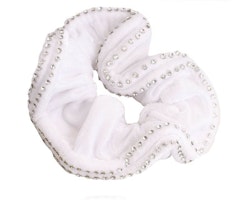 Hair Scrunchie White Velvet