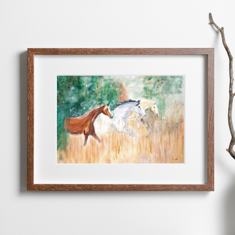 H & H Art Print 30x40 - Three Ponies