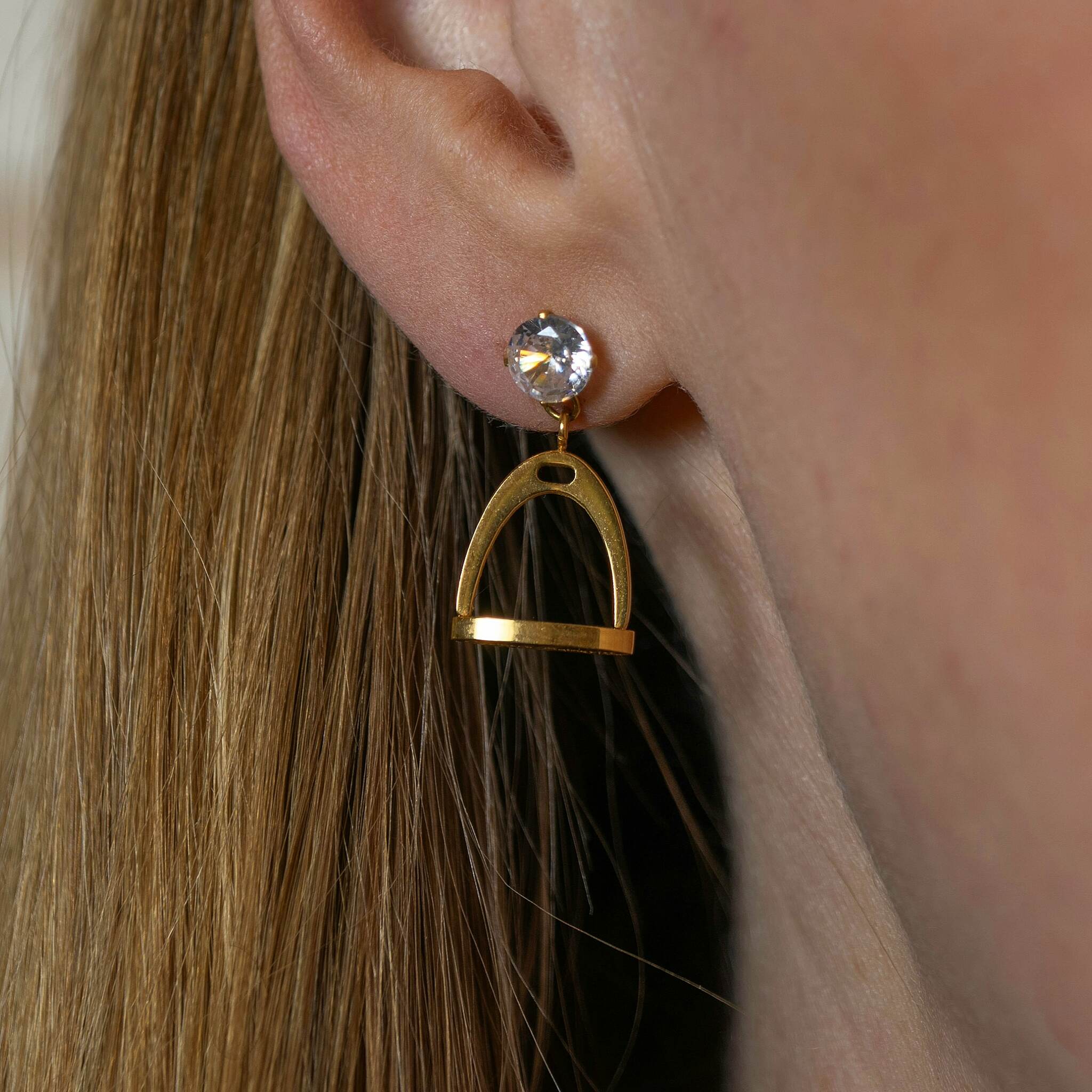 Stirrup Earrings Gold