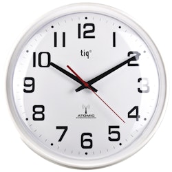 Tiq Väggur Radiokontr. Plast Vit Ram 34,8 cm
