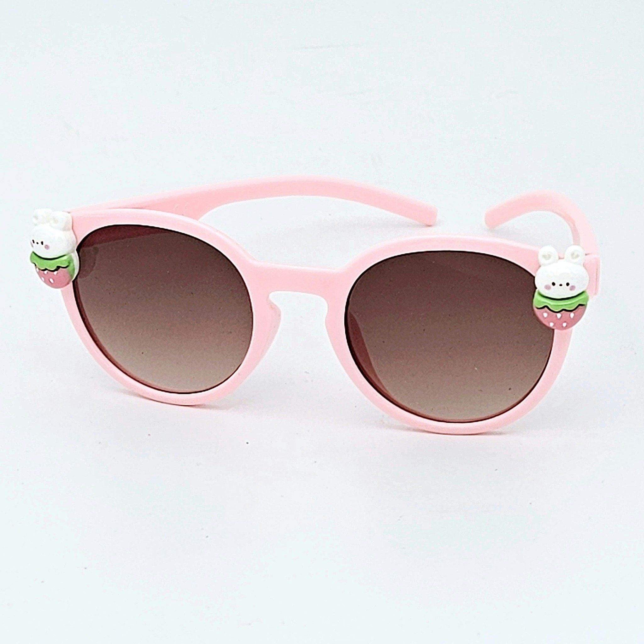 Suntique® Solbus rosa med kaniner solglasögon för barn