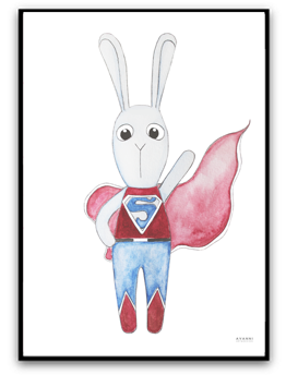 Print Super bunny boy