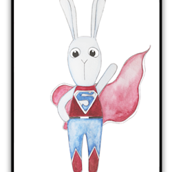 Print Super bunny boy