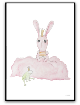 Print - Bunny and prince frog