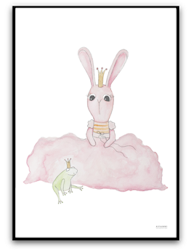 Print - Bunny and prince frog