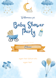 Personligt baby shower inbjudan