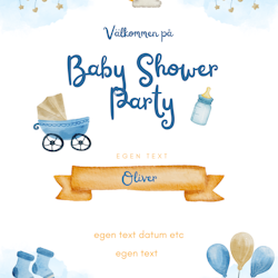 Personligt baby shower inbjudan