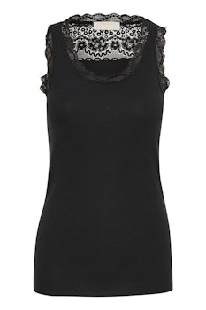 Sort jersey topp med blonde