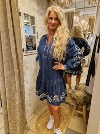 Boho jeanskjole  Blå