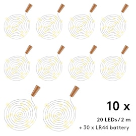 10 x flaskstränglampa med 20 lysdioder
