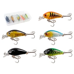 Set med 5 wobblers för fiske