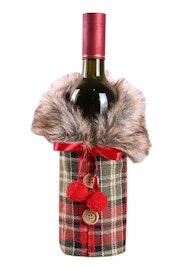 Flaskskydd med rutigt mönster för vin etc