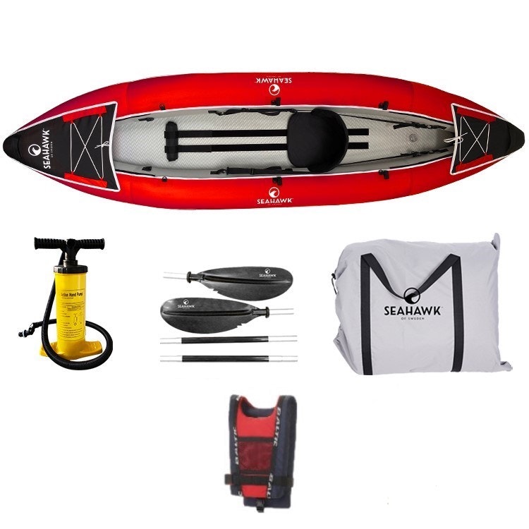 Seahawk Aero K1 - Uppblåsbar Kajak 1 person - Paket