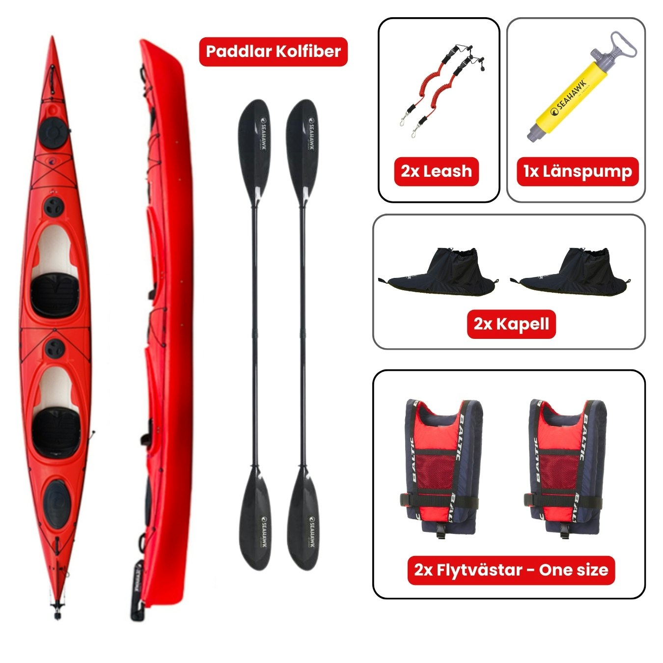 Dubbelkajak - Seahawk Expedition K2 - Paket