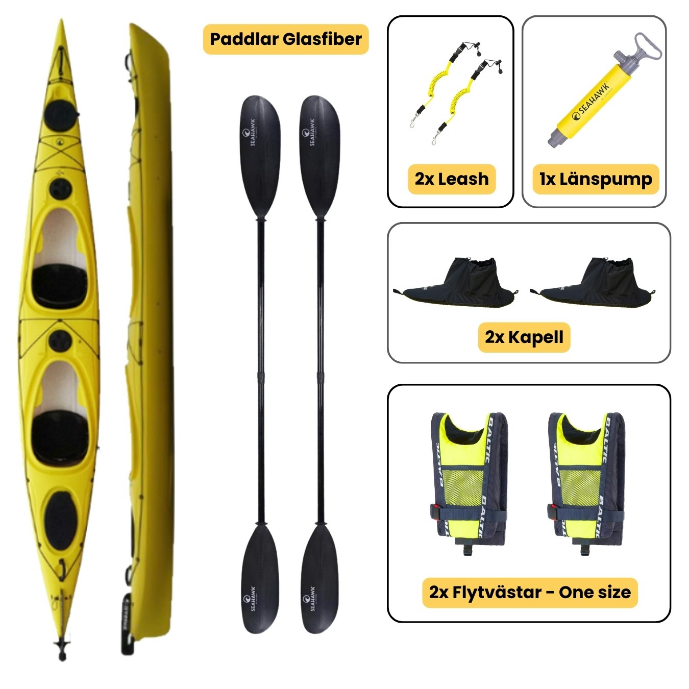 Dubbelkajak - Seahawk Expedition K2 - Paket
