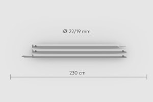 Bent teleskopstang i aluminium (130-230cm)