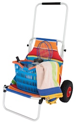 Transporttralle med fargerikt stripedesign