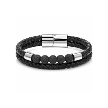 Black Asteroid Lavoro Leatherpearl Bracelet