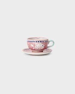 Cup with plate - Sunset Pink