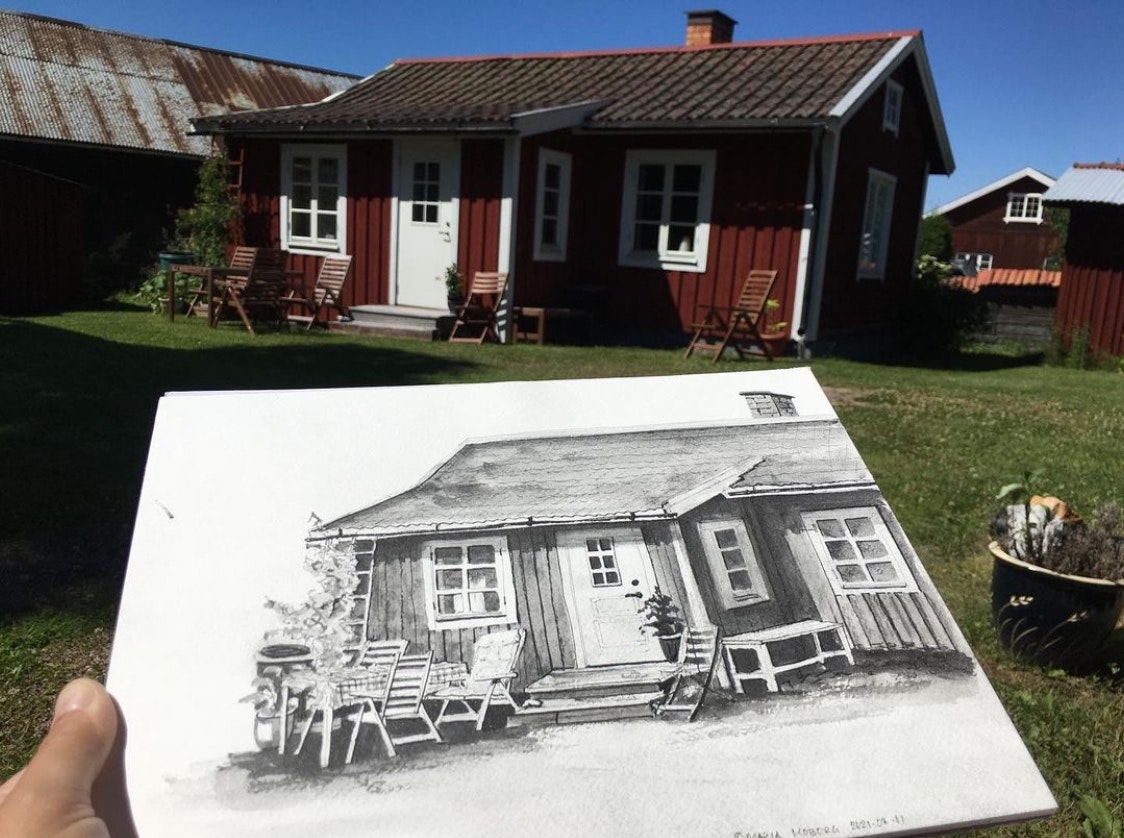 Personligt original från ditt foto -Akvarell