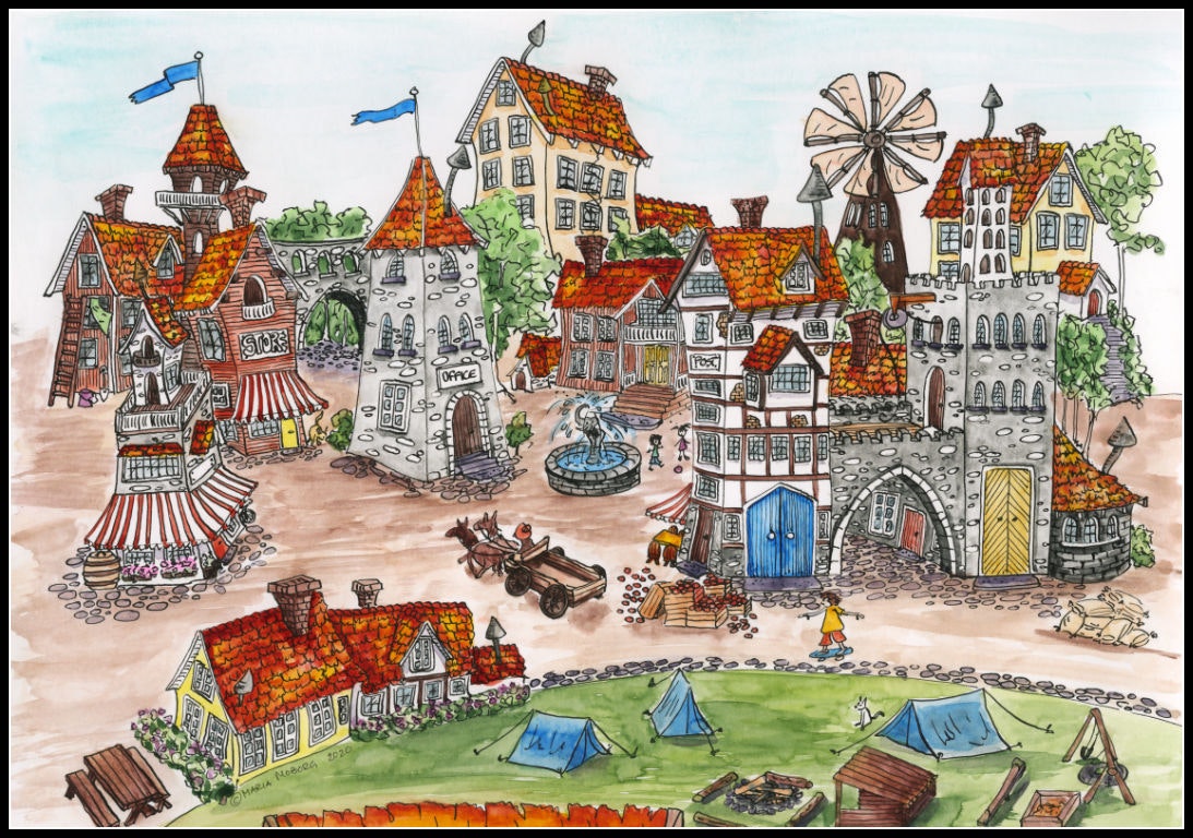 Myllrande stad (Canvas)