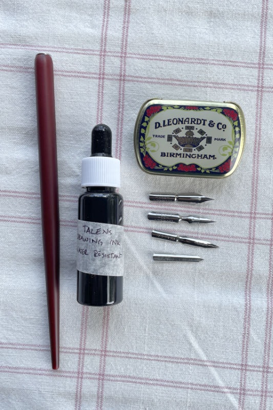 Stiftpenna set med flytande tusch