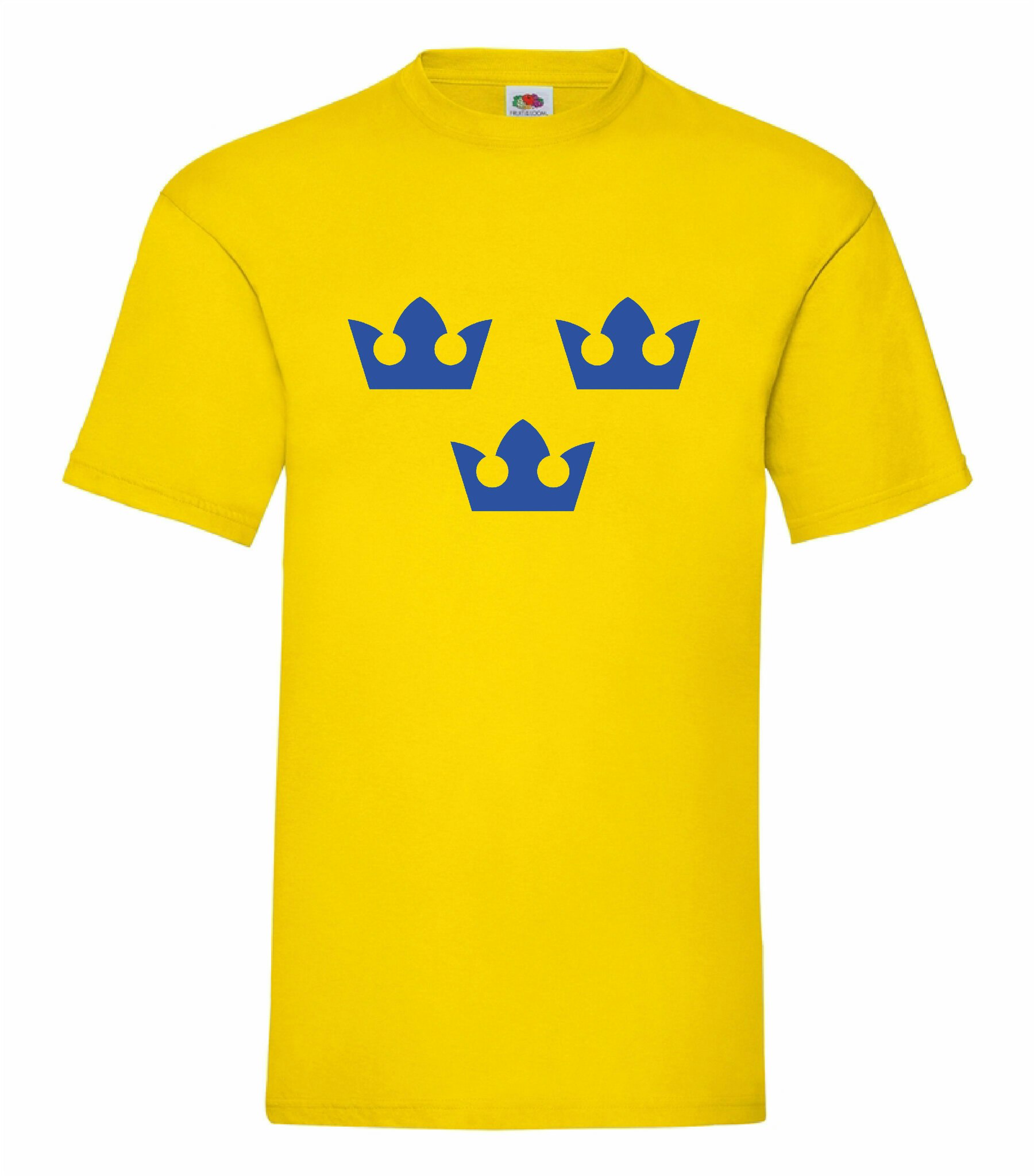 Tre Kronor T-Shirt Gul, blå logo - 19 Butiken