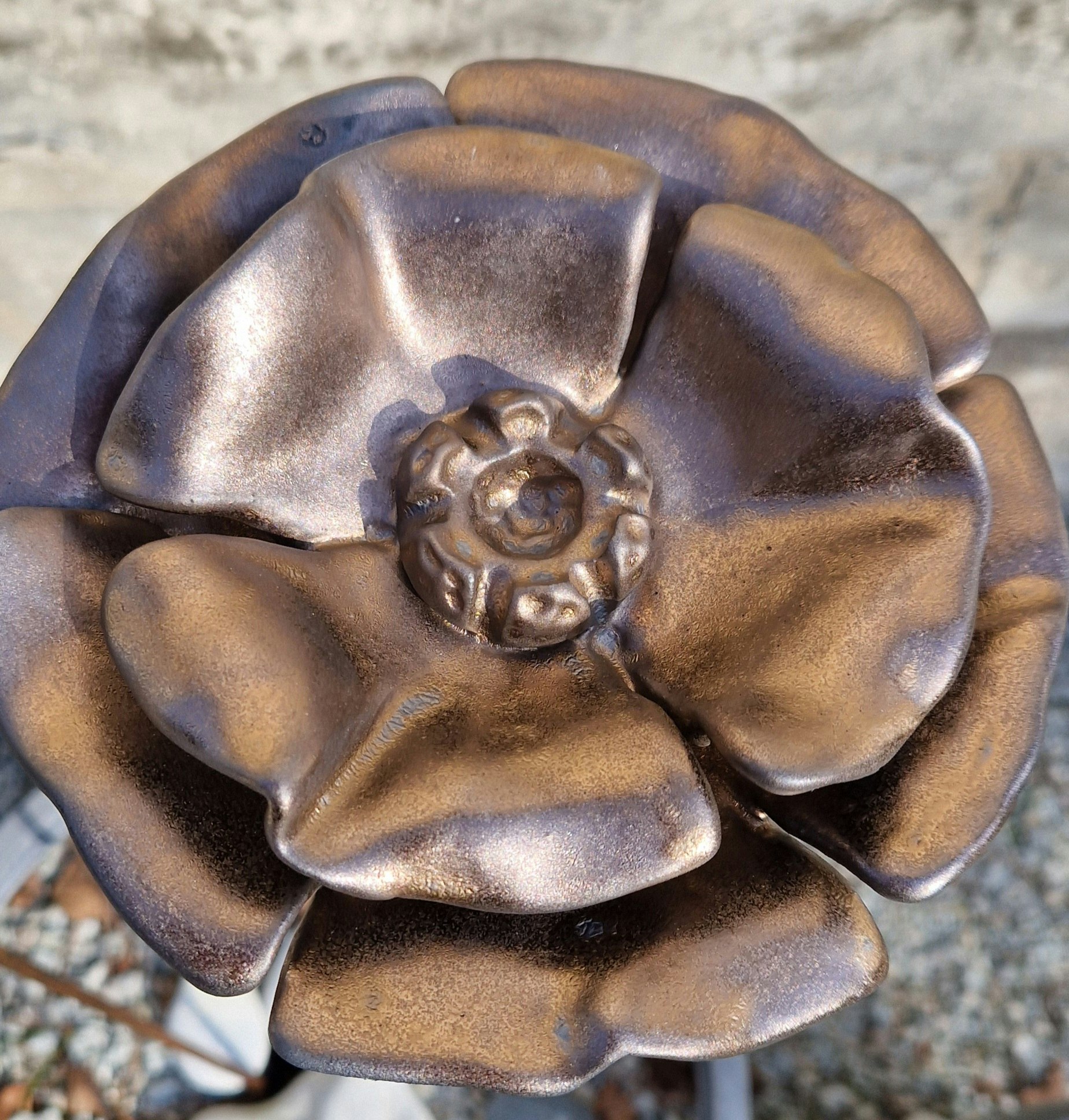Trädgårdssmycke stor "Blomma bronze"