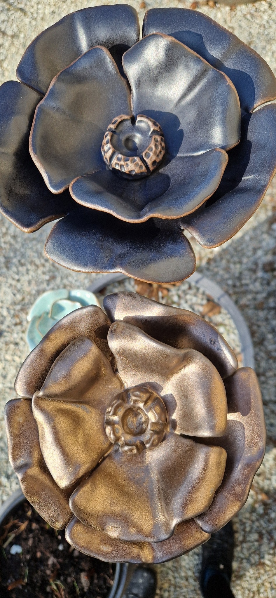 Trädgårdssmycke stor "Blomma bronze"