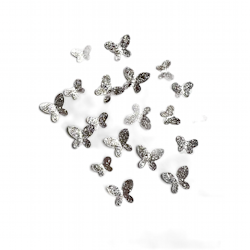3d Butterfly Metal Silver