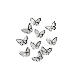 3d Butterfly Metal Silver