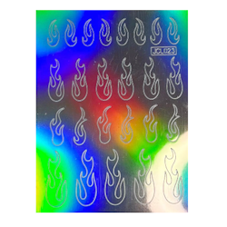 Sticker Flame Silver