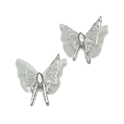 3d Butterfly Silver/White