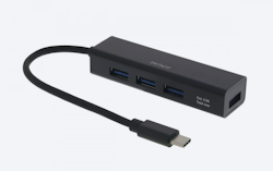 USB-C Mini Hubb 4xUSB-A Portar - Svart