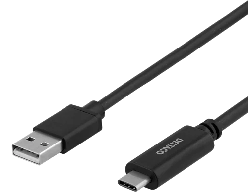 Deltaco USB-A till USB-C 3A 2m