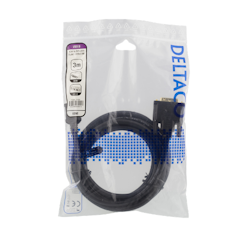 HDMI till DVI-kabel, 3m, Full HD - Svart