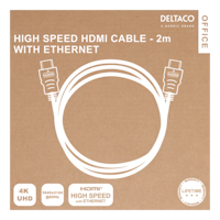 Office HIGH-SPEED HDMI kabel, 2M, 4K UHD, svart