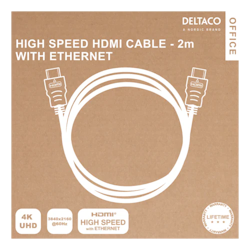 Office HIGH-SPEED HDMI kabel, 2M, 4K UHD, svart