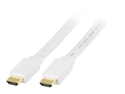 HDMI hane till HDMI hane - 2 m - vit - platt