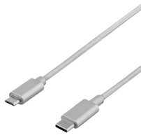 Deltaco Prime, USB C Micro-USB B Silver, 1m
