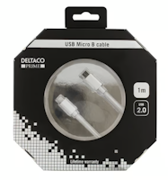 Deltaco Prime, USB C Micro-USB B Silver, 1m