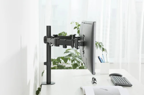 OFFICE Skrivbordsfäste för LCD monitor, tiltbar, svängbar, rotera, 13"-27", svart