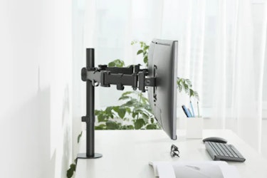 OFFICE Skrivbordsfäste för LCD monitor, tiltbar, svängbar, rotera, 13"-27", svart
