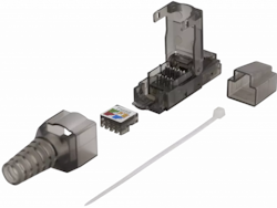 deltaco RJ45 plug Cat6A, unshielded, tool-less, grey