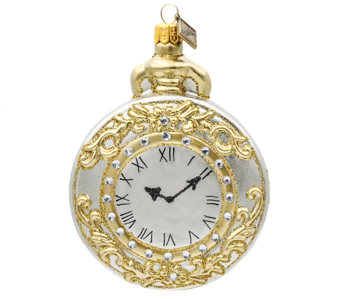 Lomme-ur, 10 cm hånddekorert glassmedaljong - Bellissima